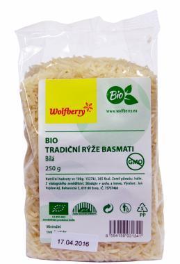 WOLFBERRY Rýže basmati bílá BIO 250 g