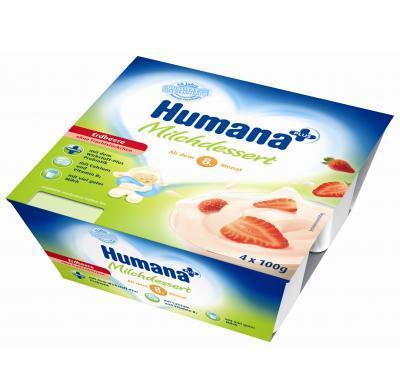 Humana mléčný dezert jahoda od 8. měsíce 4 x 100 g