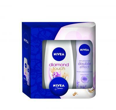 NIVEA Vánoční dámská kazeta Double (deo   sprchový gel   krém)