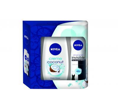 NIVEA Vánoční dámská kazeta Invisibleblue (deo   sprchový gel)